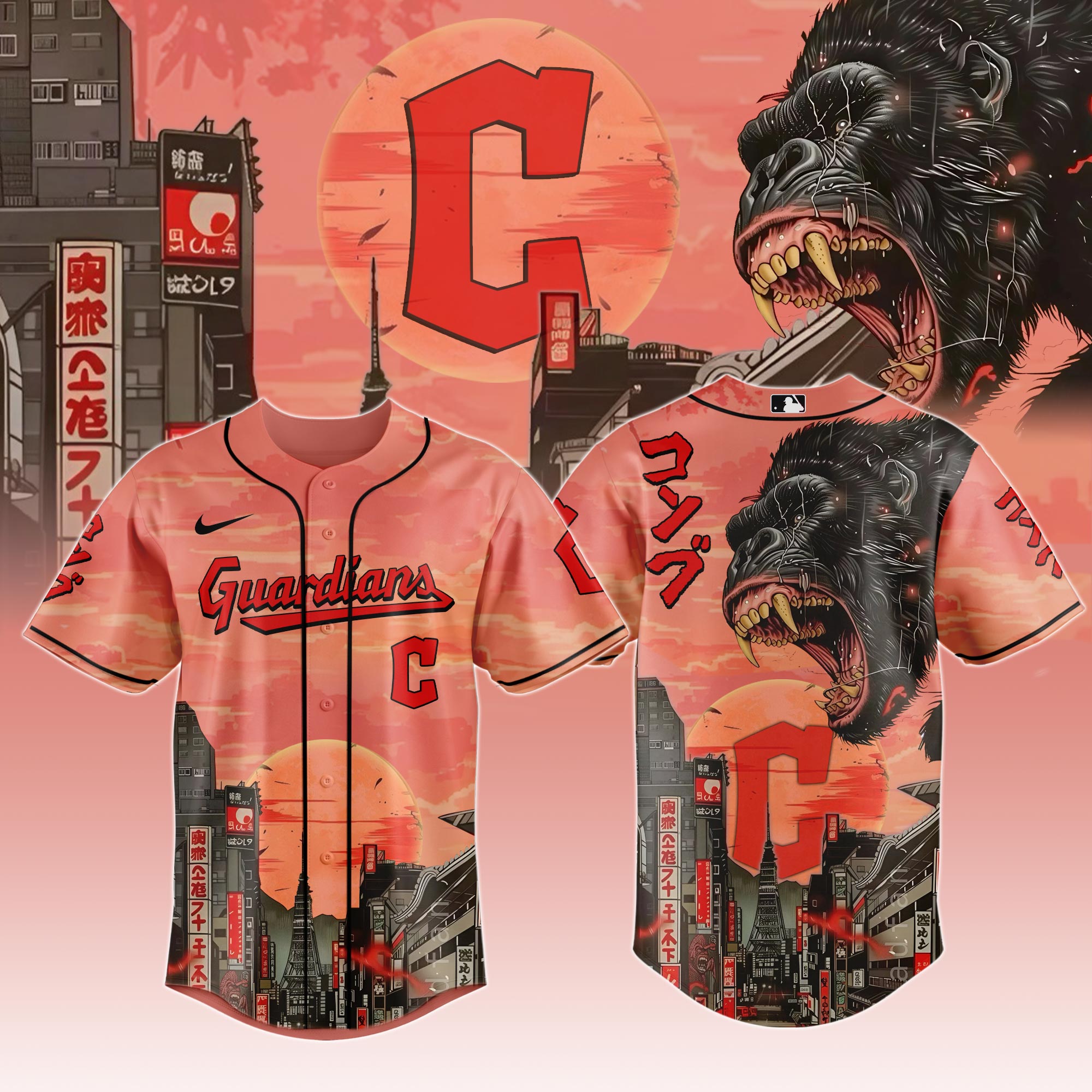 Cleveland Guardians Mlb X Kong Collection 1 Baseball Jersey