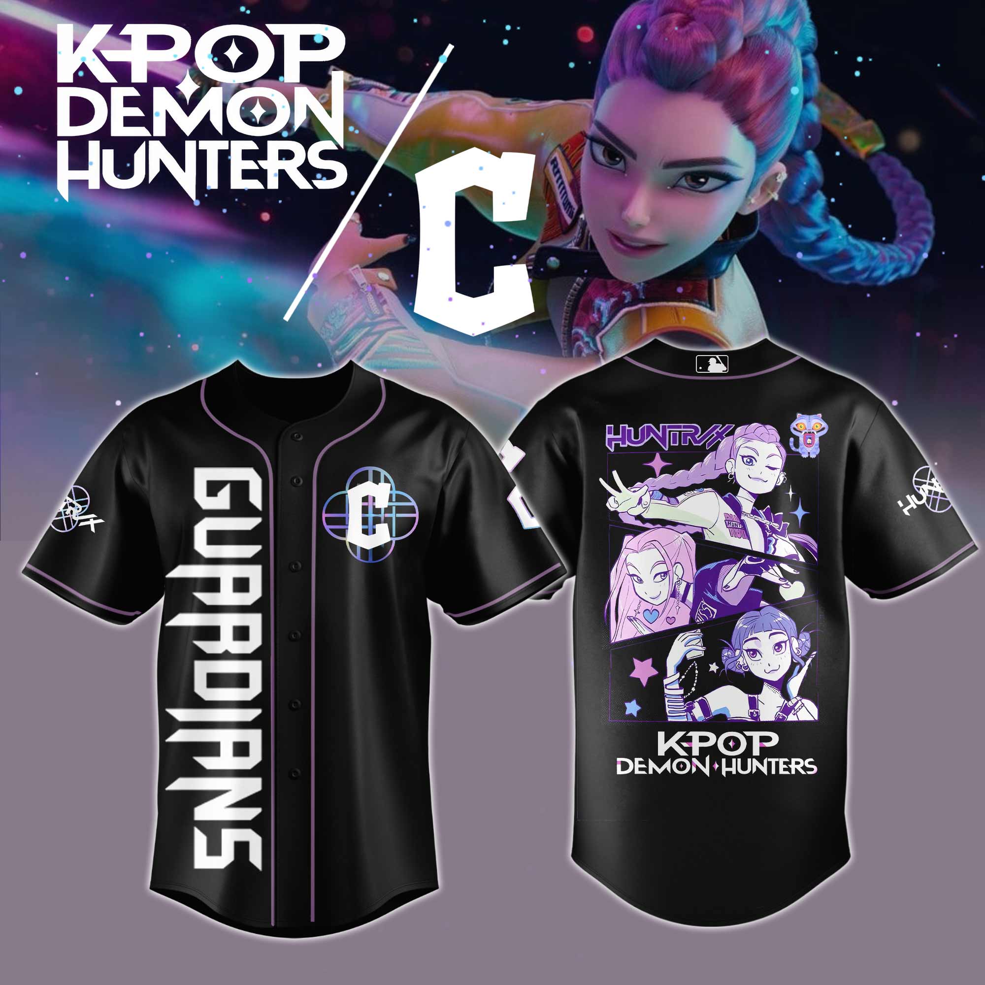 Cleveland Guardians Mlb X Kpop Demon Hunters Baseball Jersey