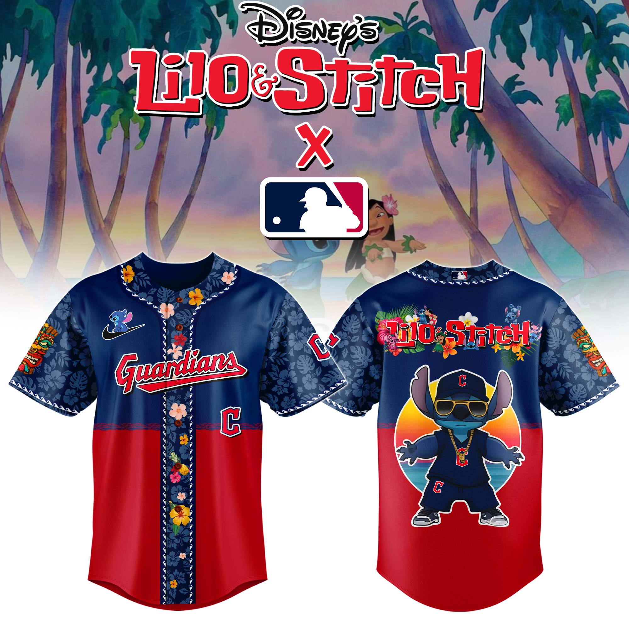 Cleveland Guardians Mlb X Lilo & Stitch Jersey