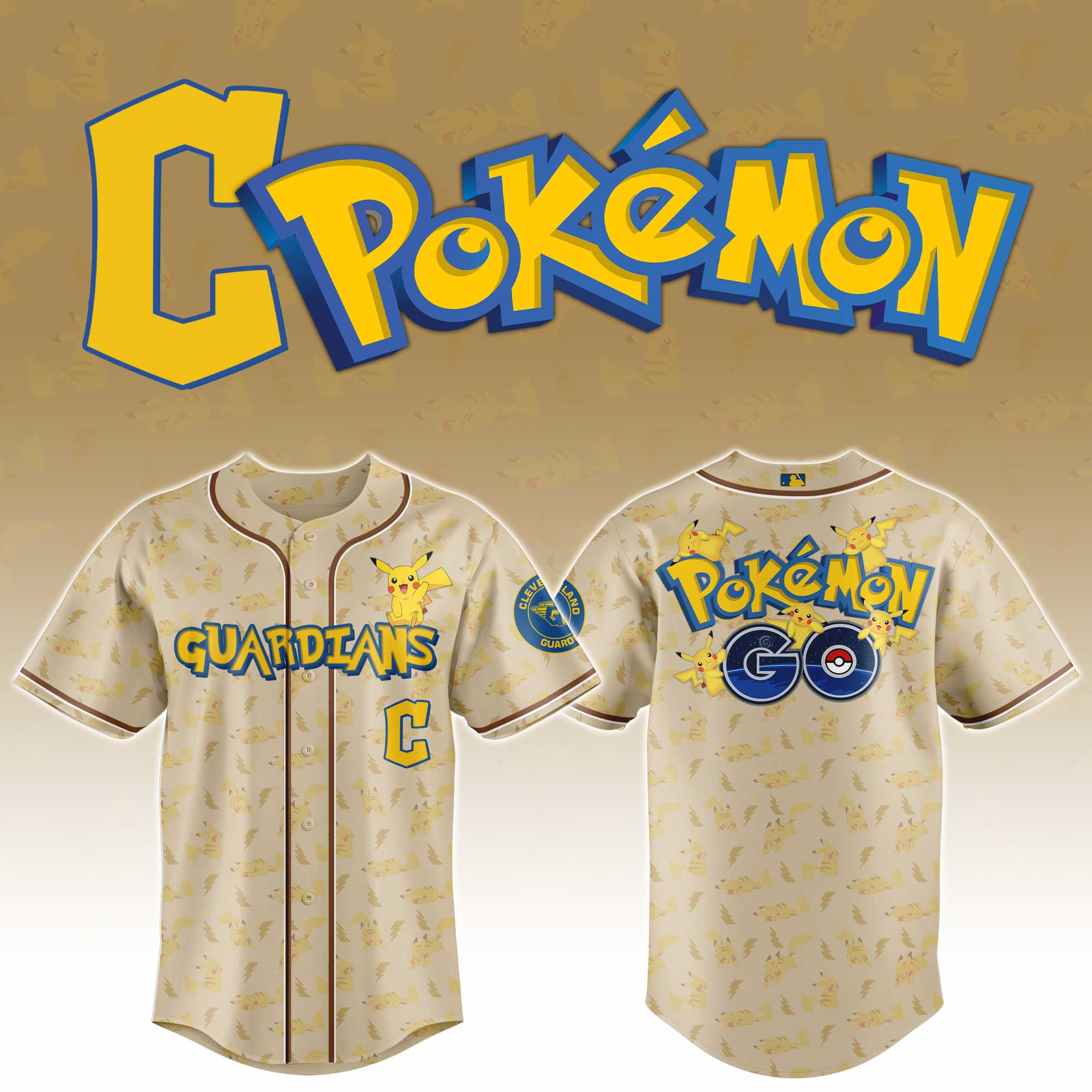 Cleveland Guardians Mlb X Pokemon Go Baseball Jersey