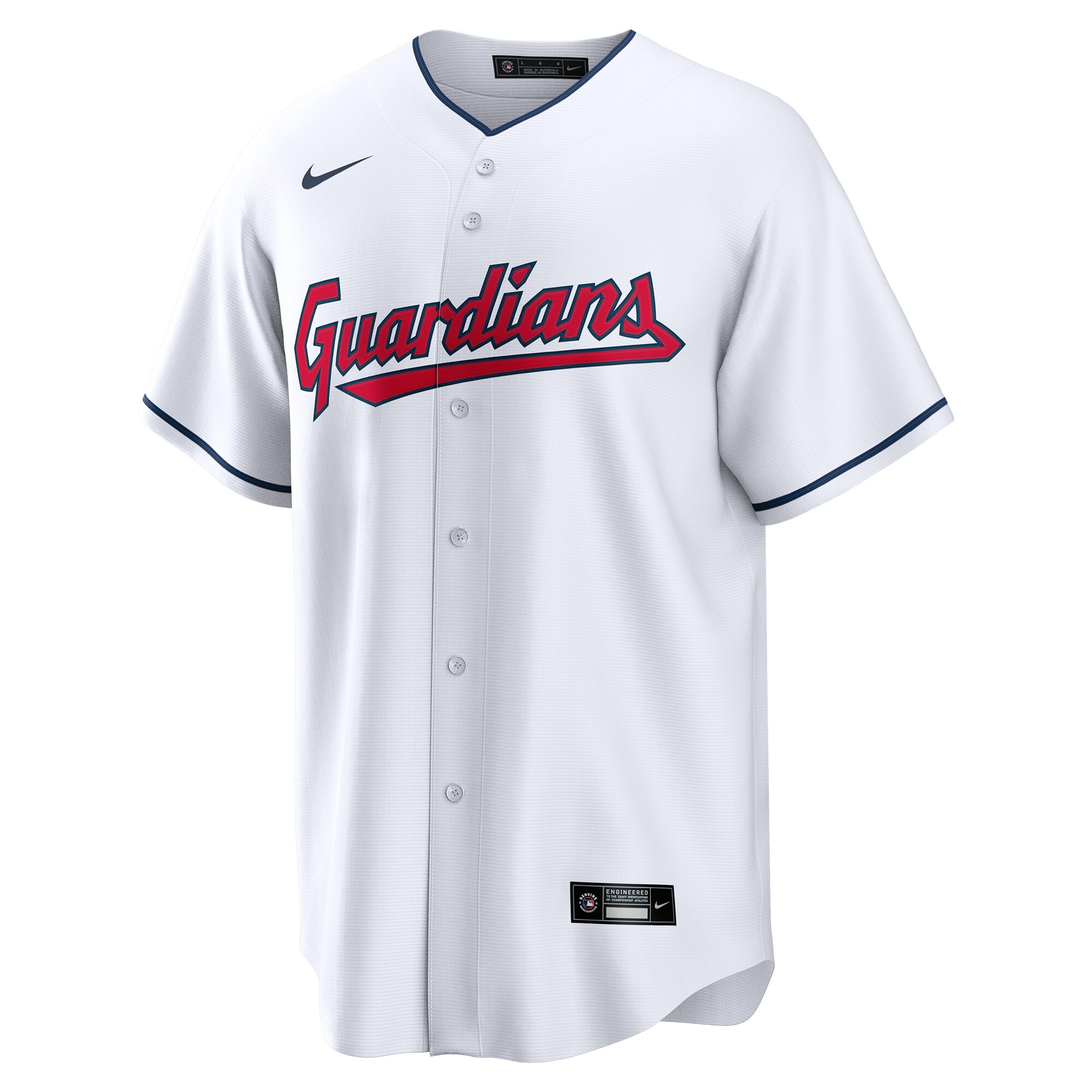 Alternative view of Cleveland Guardians Replica Custom Baseball Jersey - White