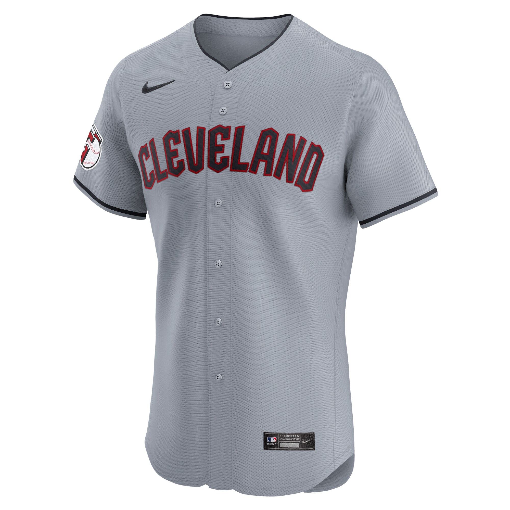 Alternative view of Cleveland Guardians Road 2024 Jackie Robinson Day Elite Baseball Jersey - Gray