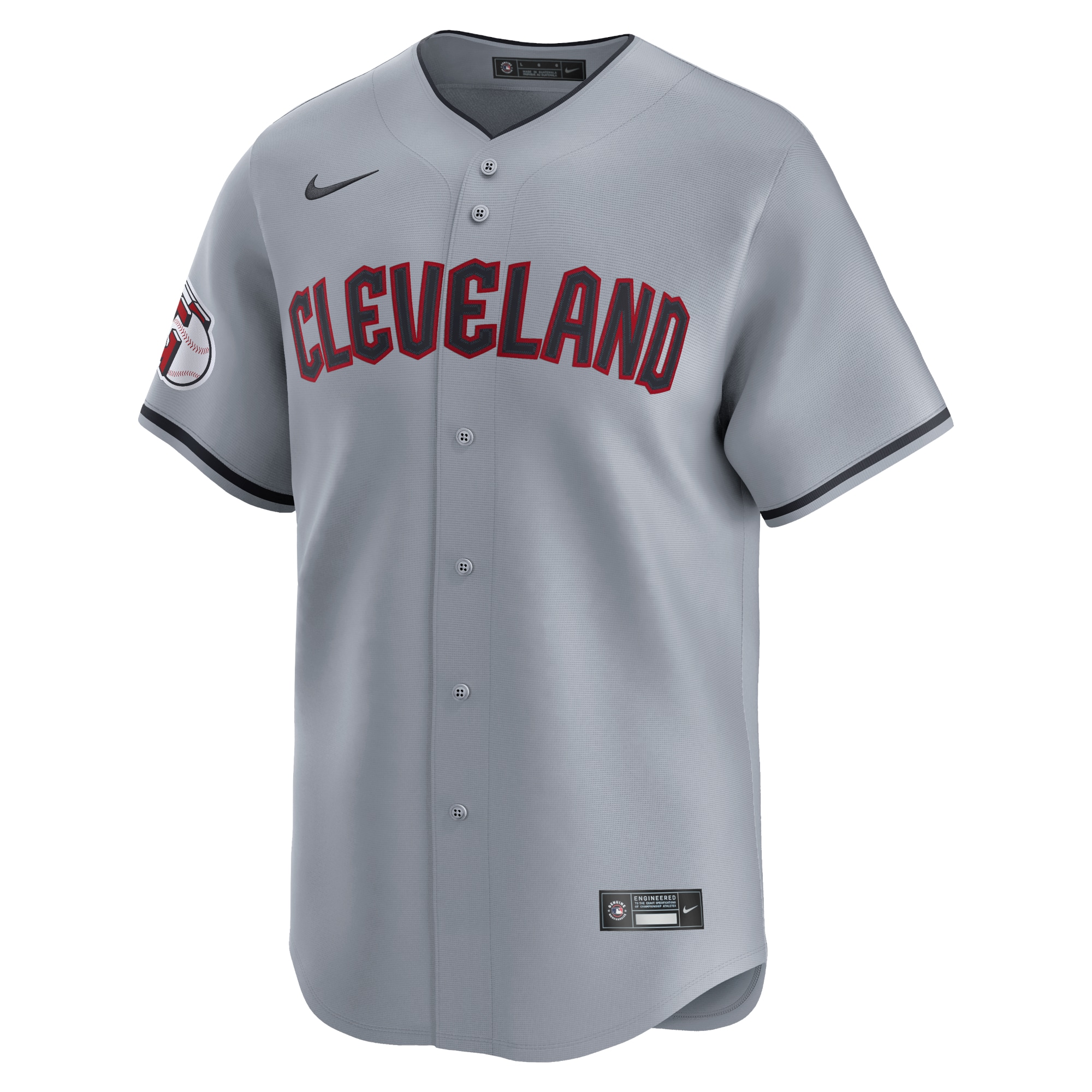 Alternative view of Cleveland Guardians Road Limited Baseball Jersey - Gray