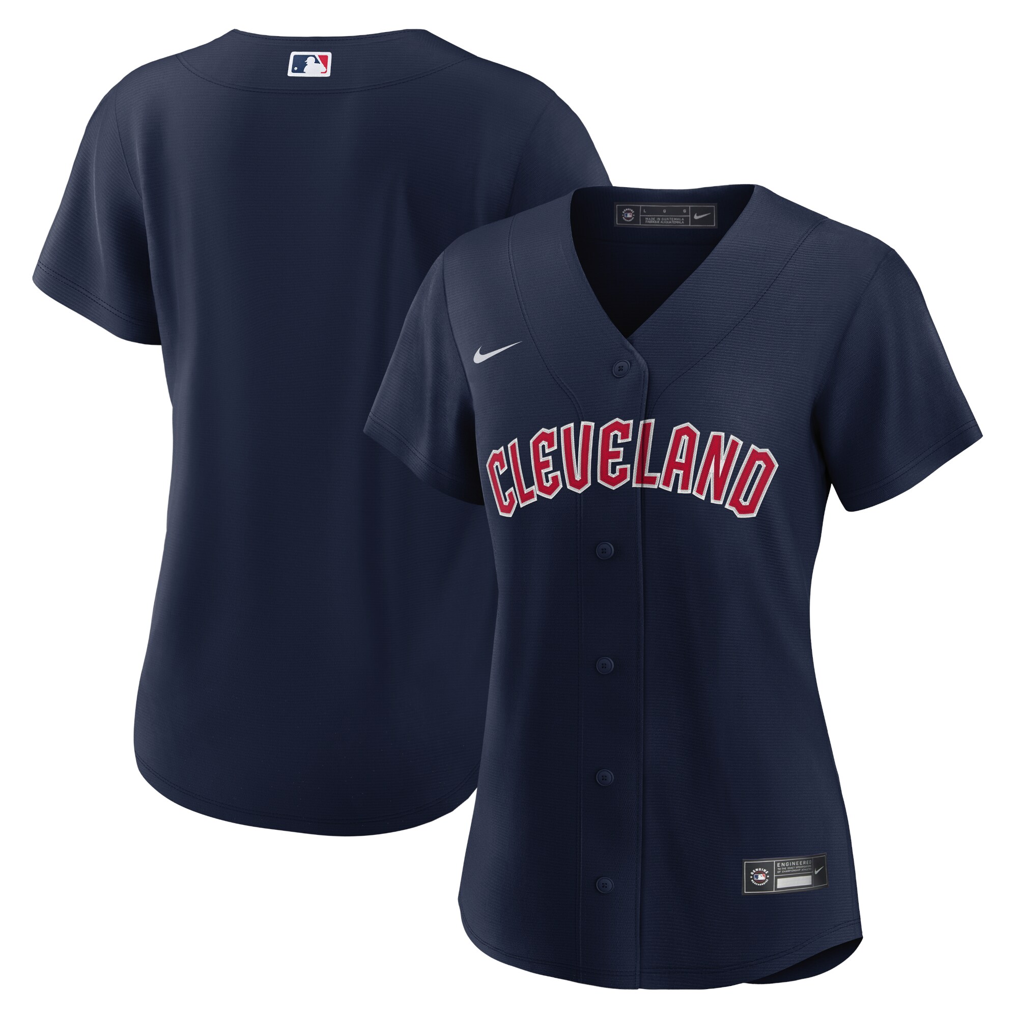 Alternative view of Cleveland Guardians Women’s Alternate Official Replica Baseball Jersey – Navy