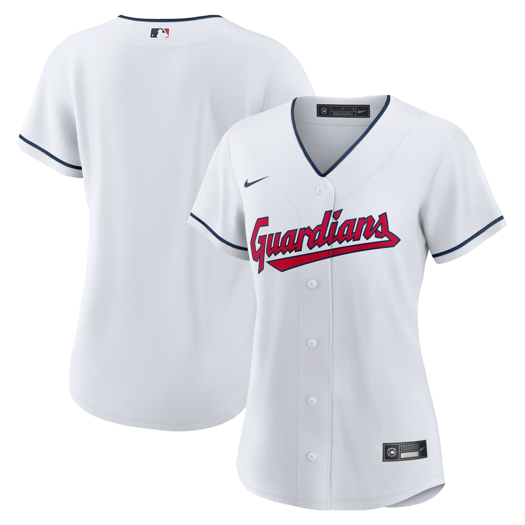 Cleveland Guardians Women’s Home Blank Replica Baseball Jersey- White