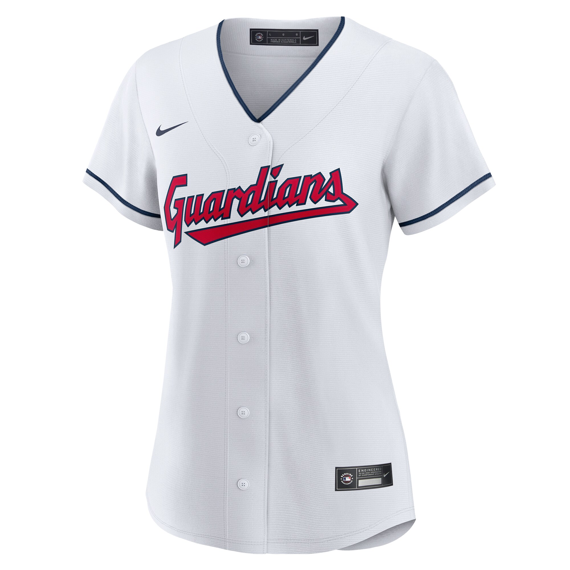 Alternative view of Cleveland Guardians Women's Replica Custom Baseball Jersey - White