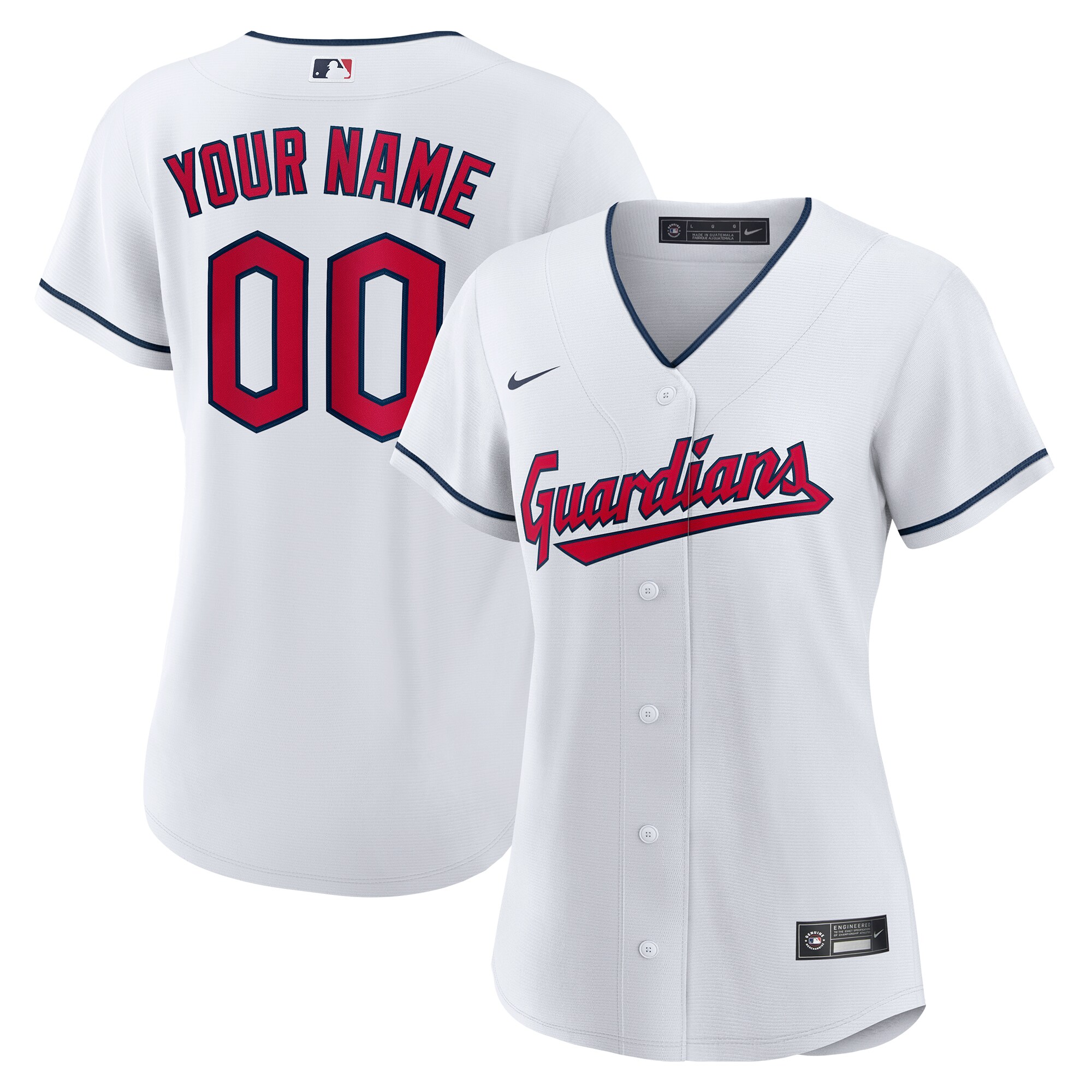 Cleveland Guardians Women's Replica Custom Baseball Jersey - White