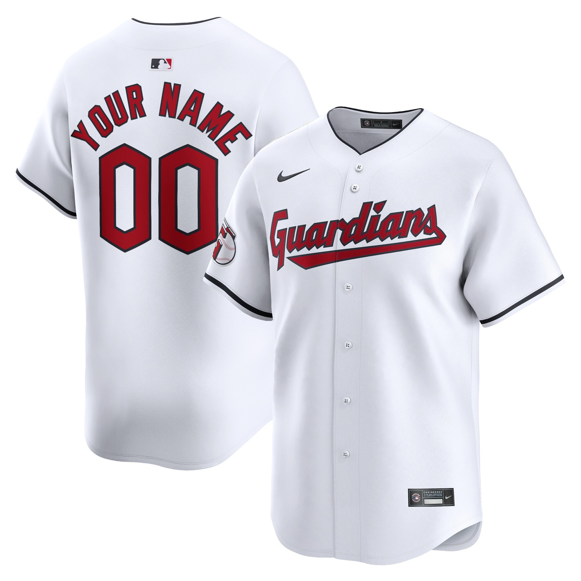 Cleveland Guardians Youth Home Limited Custom Baseball Jersey - White