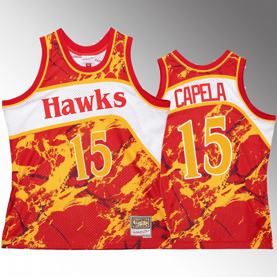 Clint Capela 15 Atlanta Hawks Marble Swingman Red Hardwood Classics Basketball Jersey - JS557 