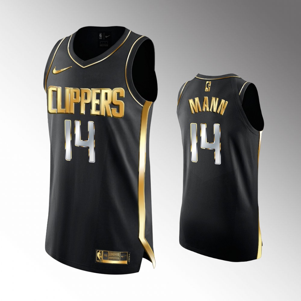 Clippers Terance Mann Golden Edition Black Authentic Basketball Jersey