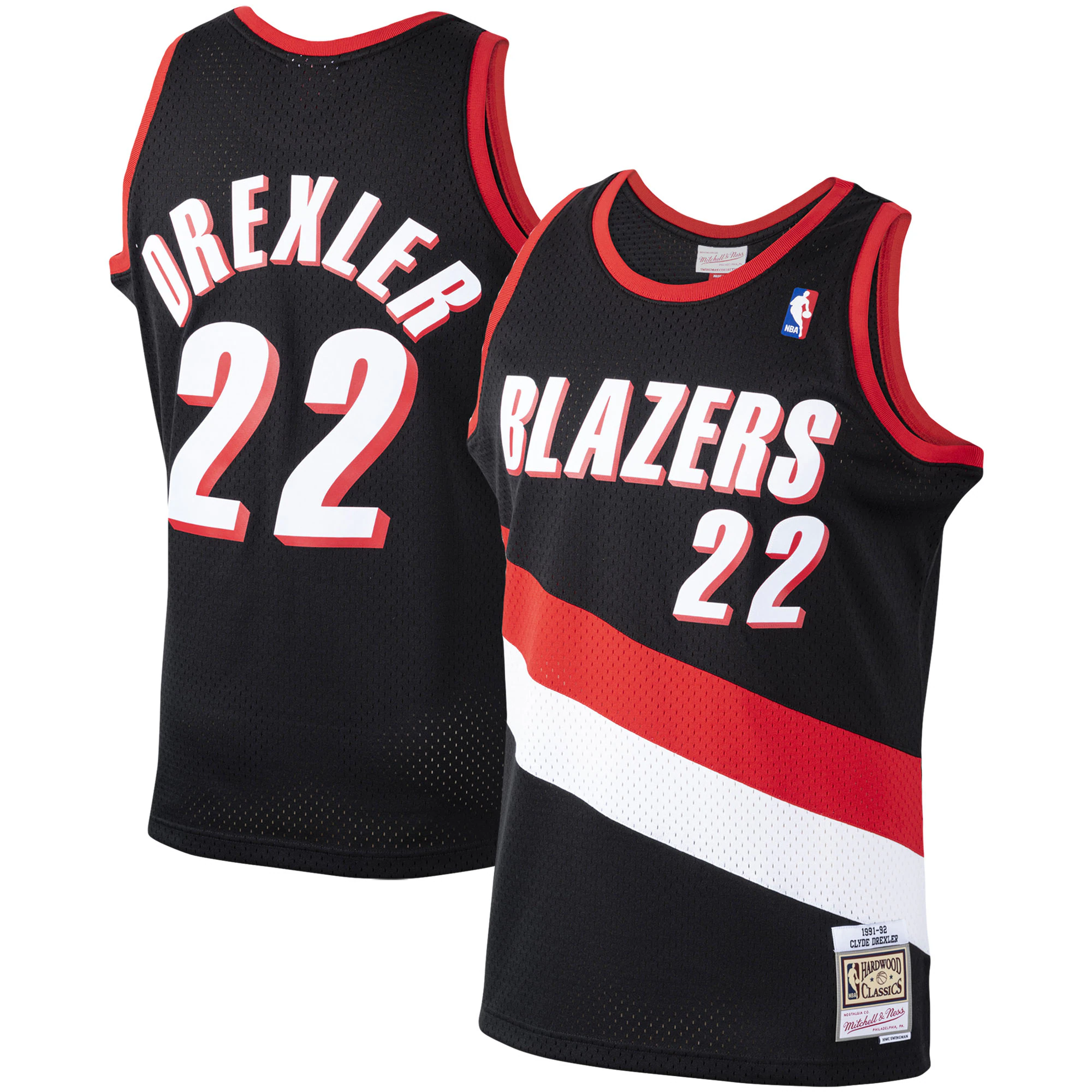 Clyde Drexler Portland Trail Blazers Mitchell & Ness 1991-92 Hardwood Classics Swingman Basketball Jersey - Black