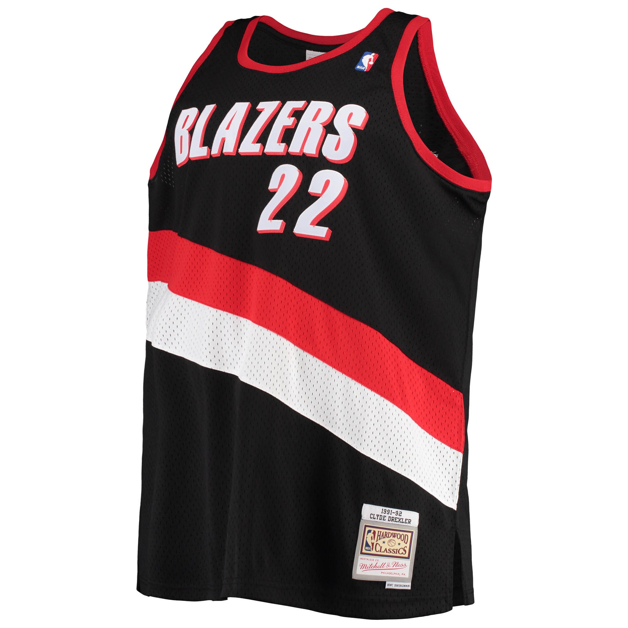 Alternative view of Clyde Drexler Portland Trail Blazers Mitchell & Ness 1991/92 Big & Tall Hardwood Classics Swingman Basketball Jersey - Black