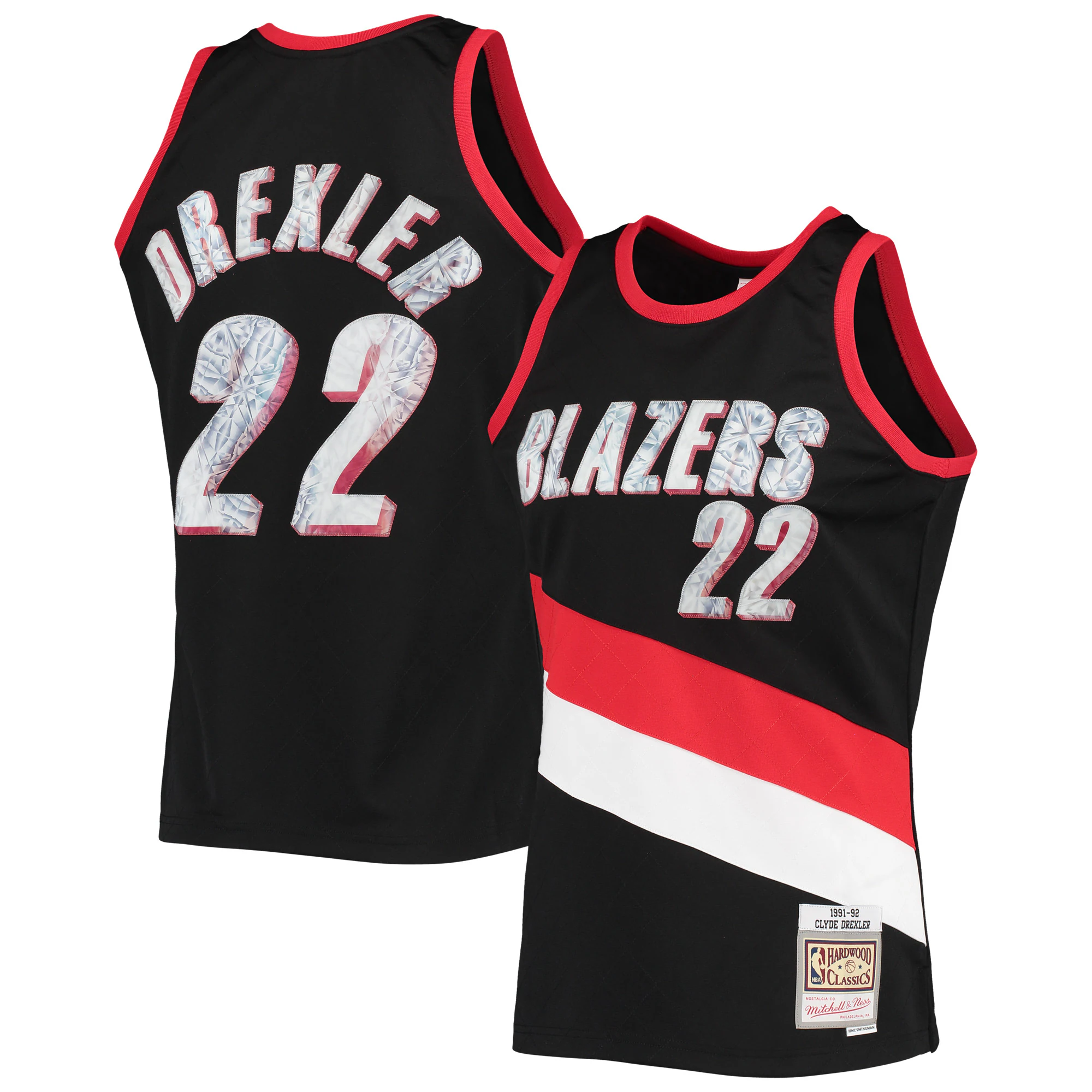 Clyde Drexler Portland Trail Blazers Mitchell & Ness 1996-97 Hardwood Classics Nba 75th Anniversary Diamond Swingman Basketball Jersey - Black