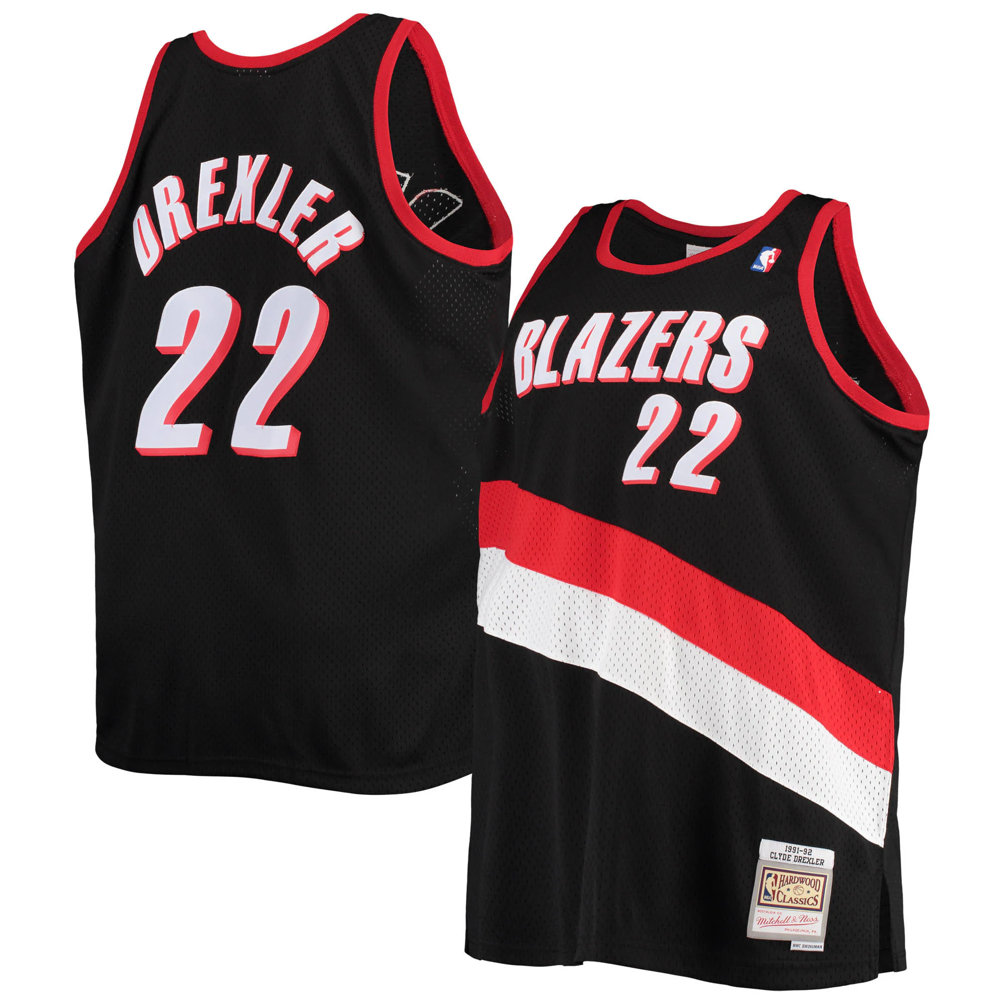 Clyde Drexler Portland Trail Blazers Mitchell & Ness Big & Tall Hardwood Classics Swingman Basketball Jersey - Black
