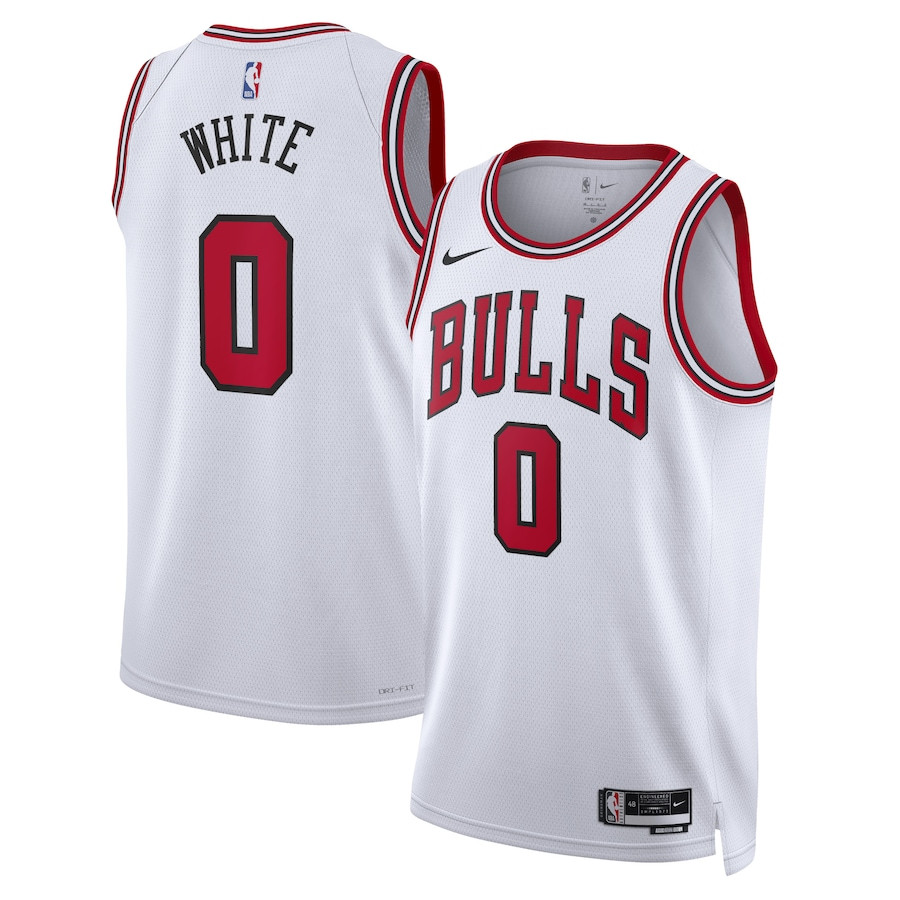 Coby White 0 Chicago Bulls Unisex Swingman Basketball Jersey - Association Edition - White - JS117 