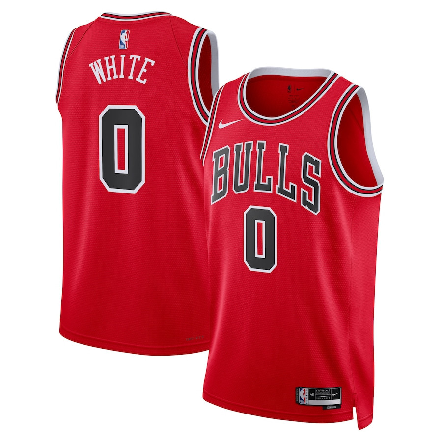 Coby White 0 Chicago Bulls Unisex Swingman Basketball Jersey - Icon Edition - Red - JS511 