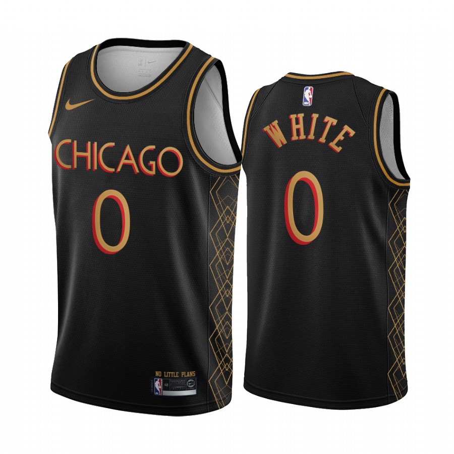 Coby White Chicago Bulls Black Motor City Edition No Little Plans 2020-21 Basketball Jersey