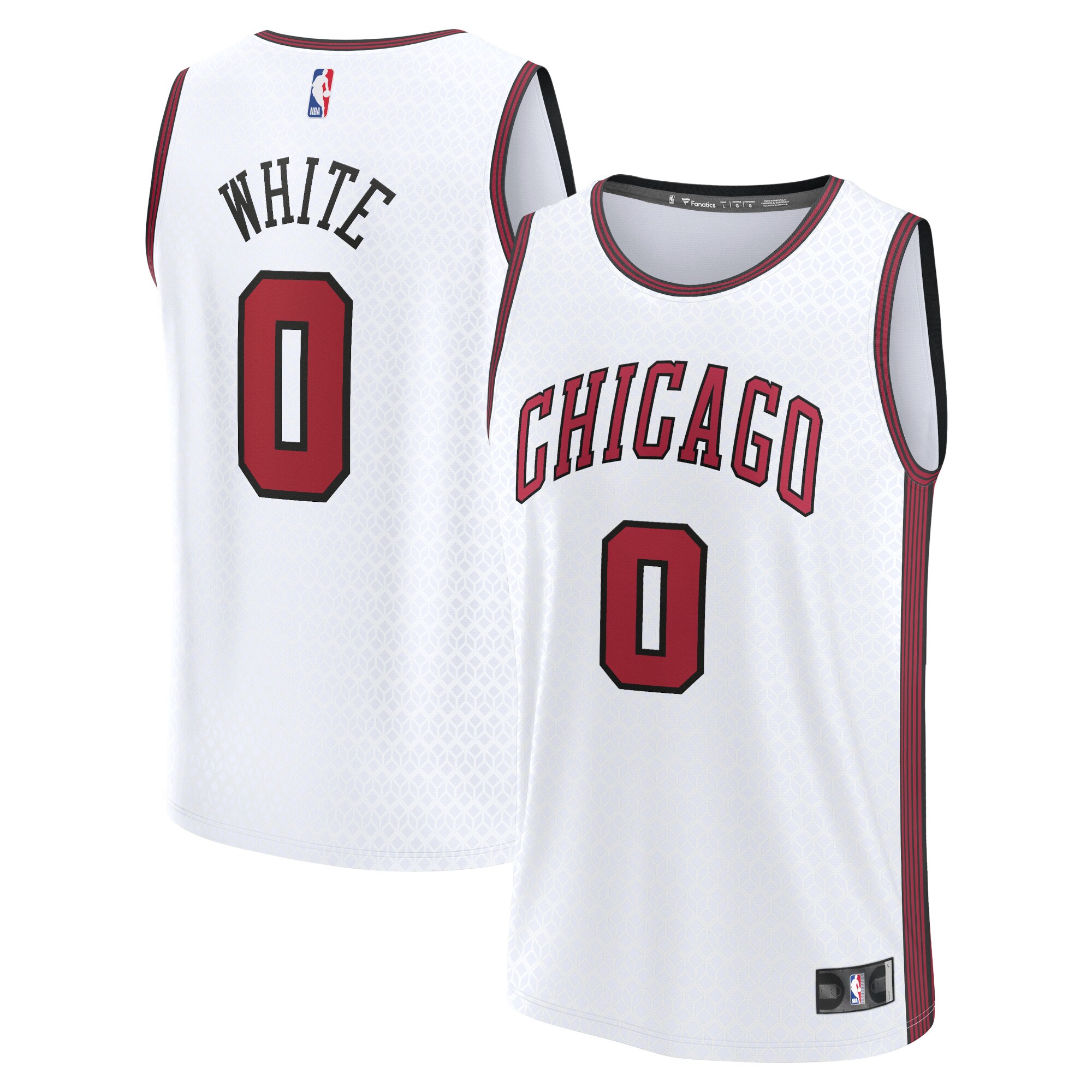 Alternative view of Coby White Chicago Bulls Fanatics Branded 2022/23 Fastbreak Basketball Jersey - City Edition - White