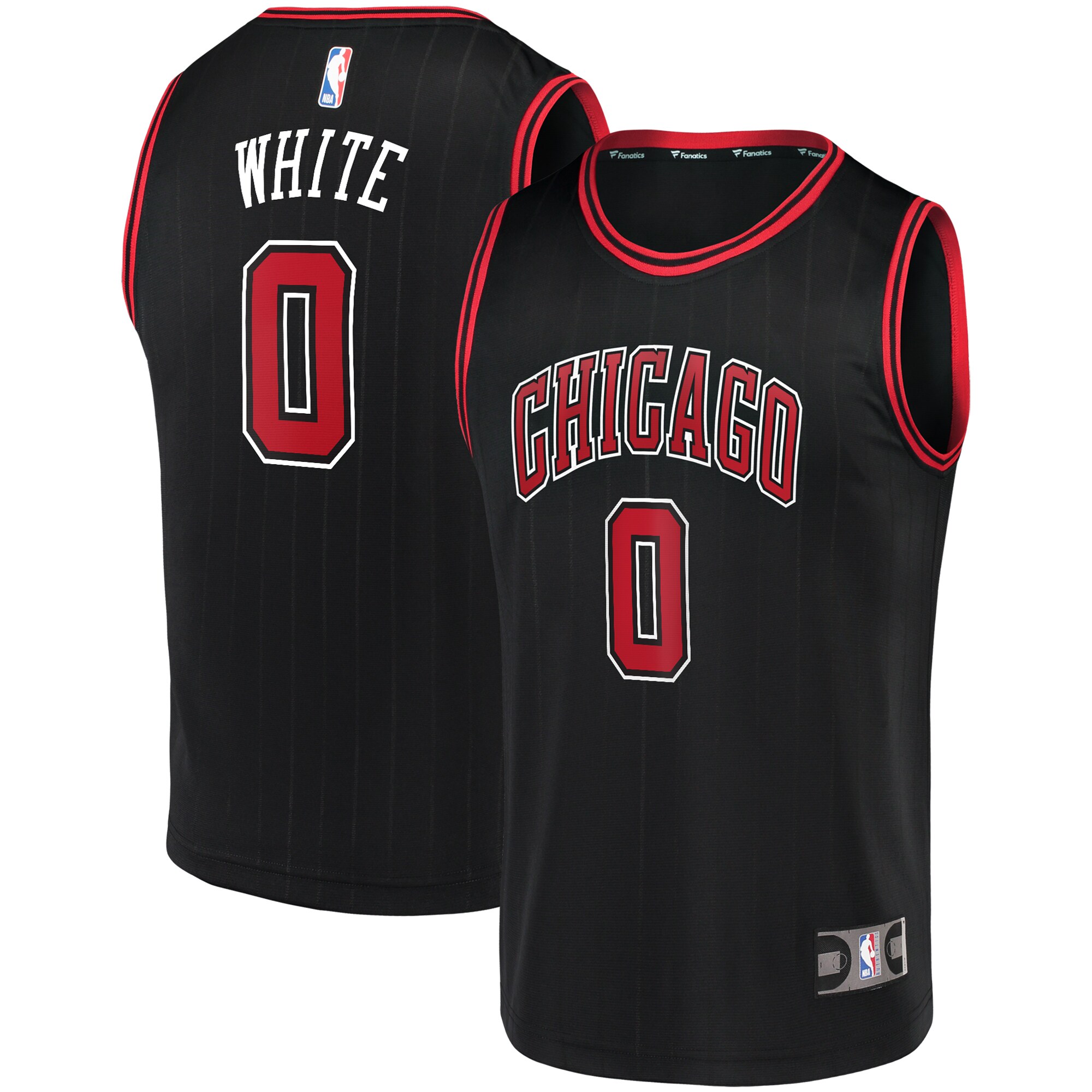 Alternative view of Coby White Chicago Bulls Fanatics Branded Fast Break Replica Basketball Jersey - Statement Edition - Black