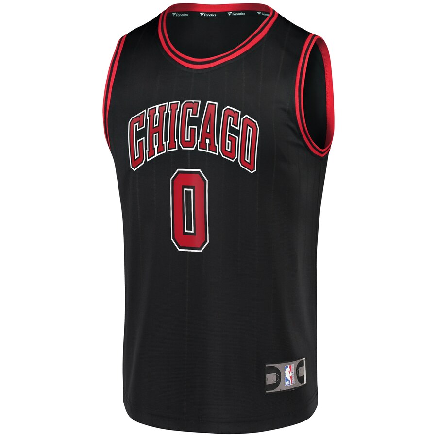 Alternative view of Coby White Chicago Bulls Fanatics Branded Youth Fast Break Player Replica Basketball Jersey - Statement Edition - Black