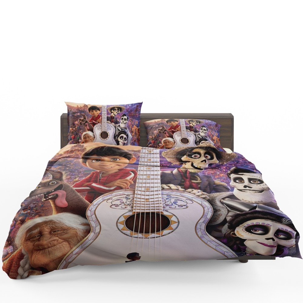 Coco Movie Dante Day Of The Dead Ernesto De La Cruz Guitar Bedding Set - Custom Bedding Set