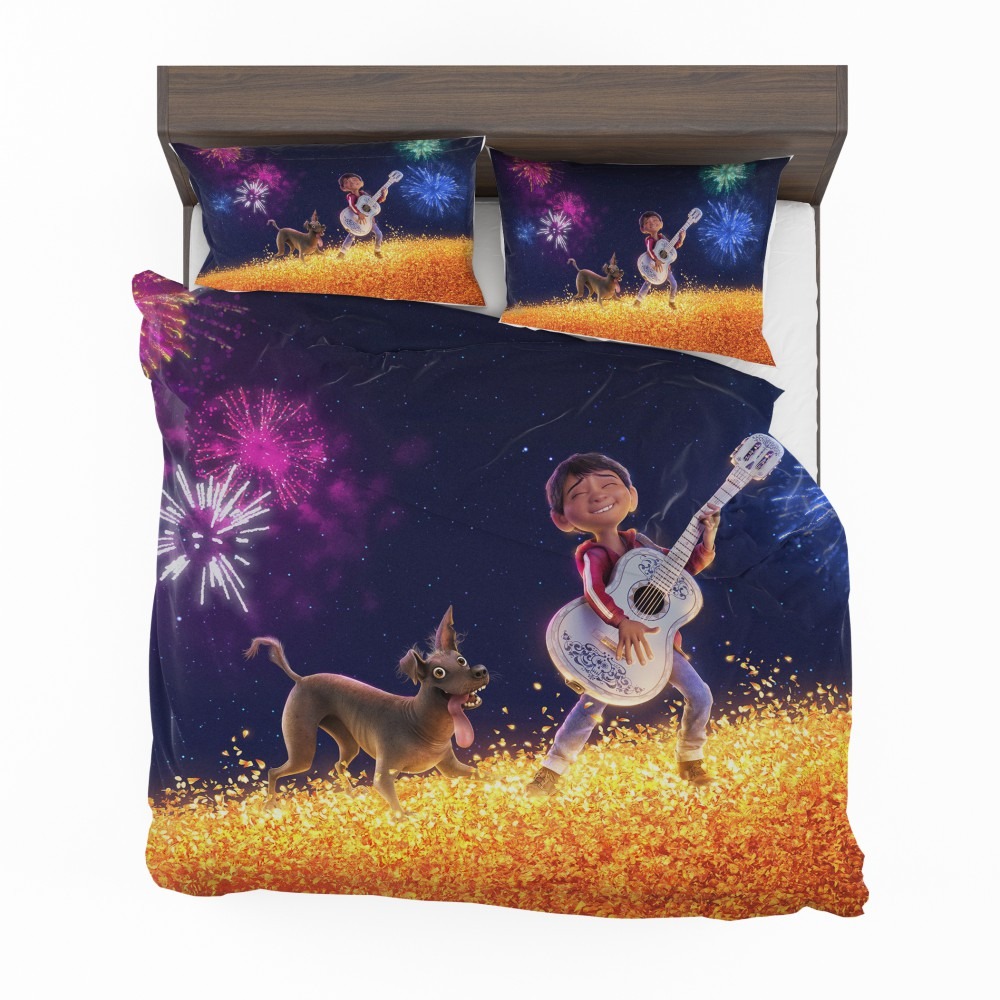 Alternative view of Coco Movie Dante Fireworks Miguel Rivera Bedding Set - Custom Bedding Set