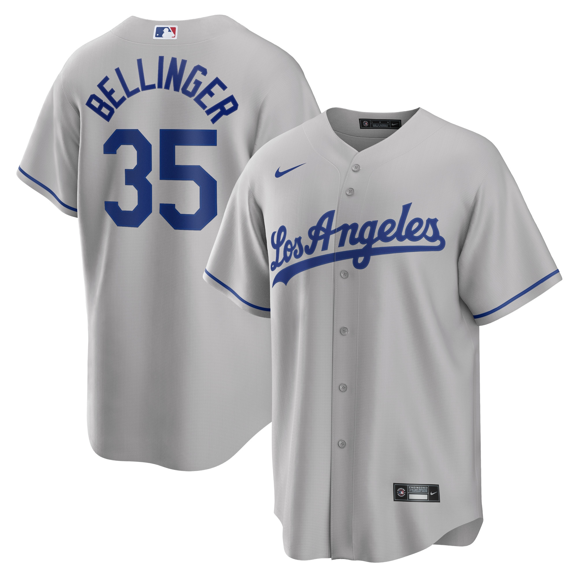 Cody Bellinger Los Angeles Dodgers Road Replica Player Name Baseball Jersey - Gray
