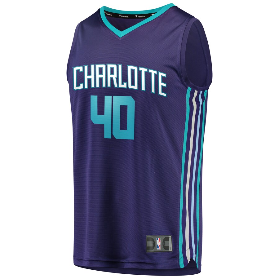 Alternative view of Cody Zeller Charlotte Hornets Fanatics Branded Fast Break Replica Player Basketball Jersey - Statement Edition - Purple