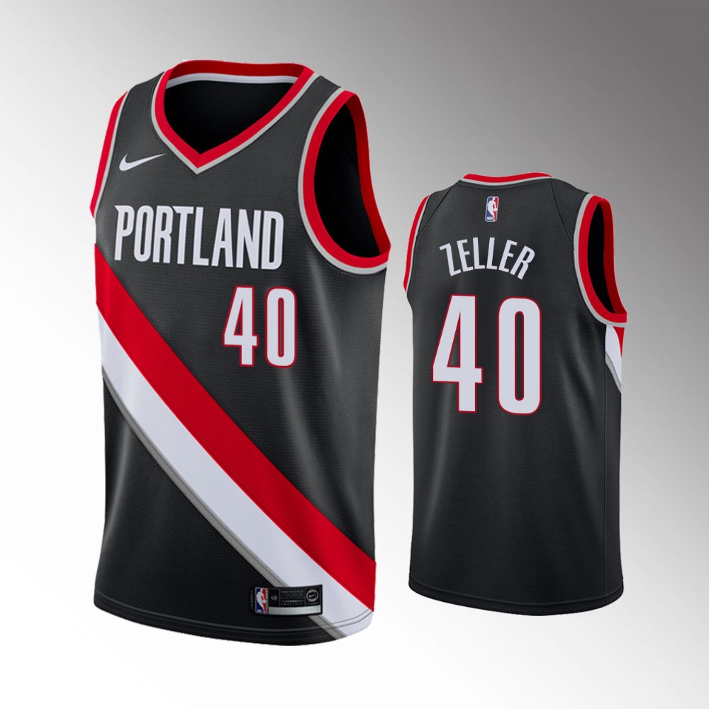 Cody Zeller Portland Trail Blazers 2021 Icon Edition Black 2021 Trade Basketball Jersey