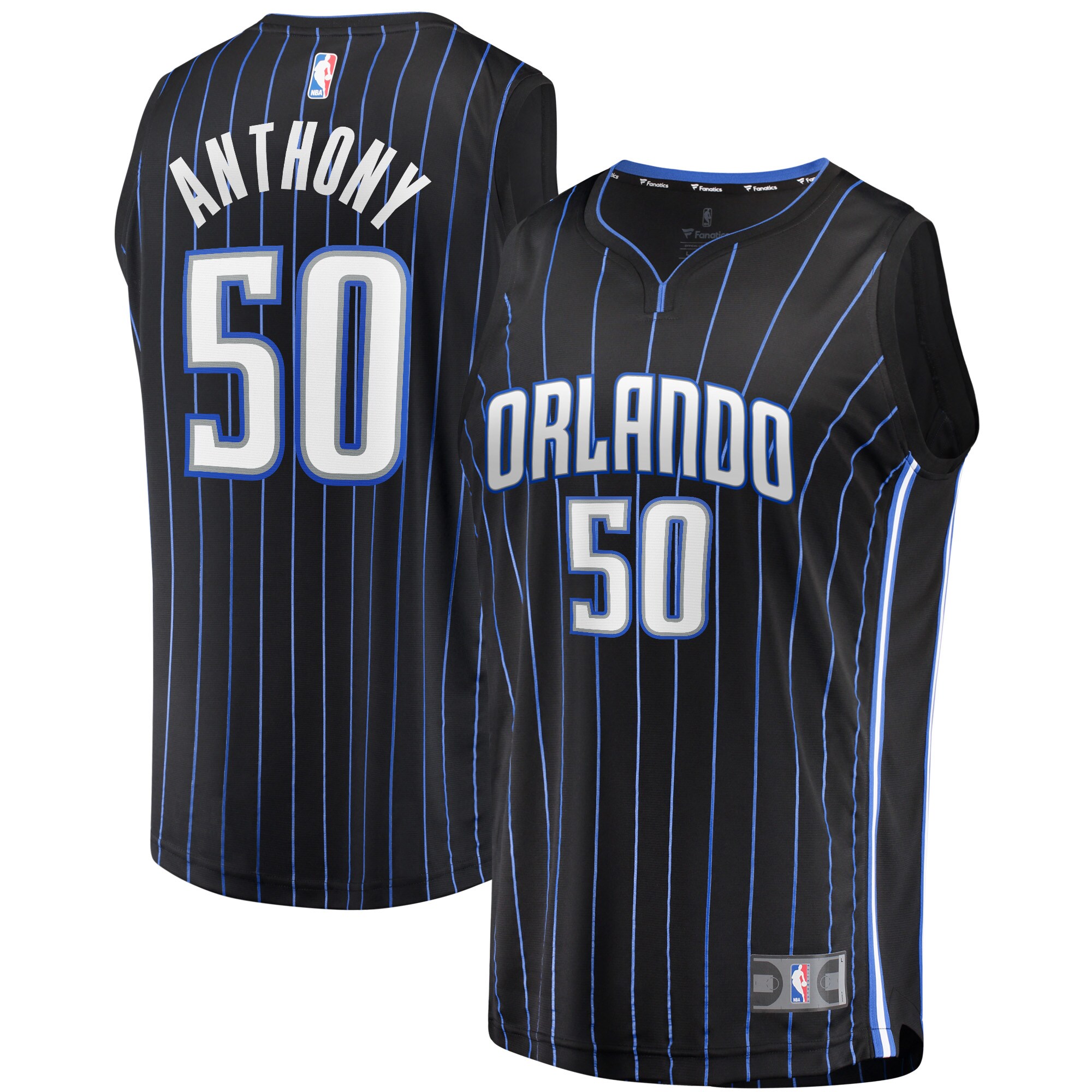 Cole Anthony Orlando Magic Fanatics 2020 Nba Draft First Round Pick Fast Break Replica Jersey Black - Icon Edition