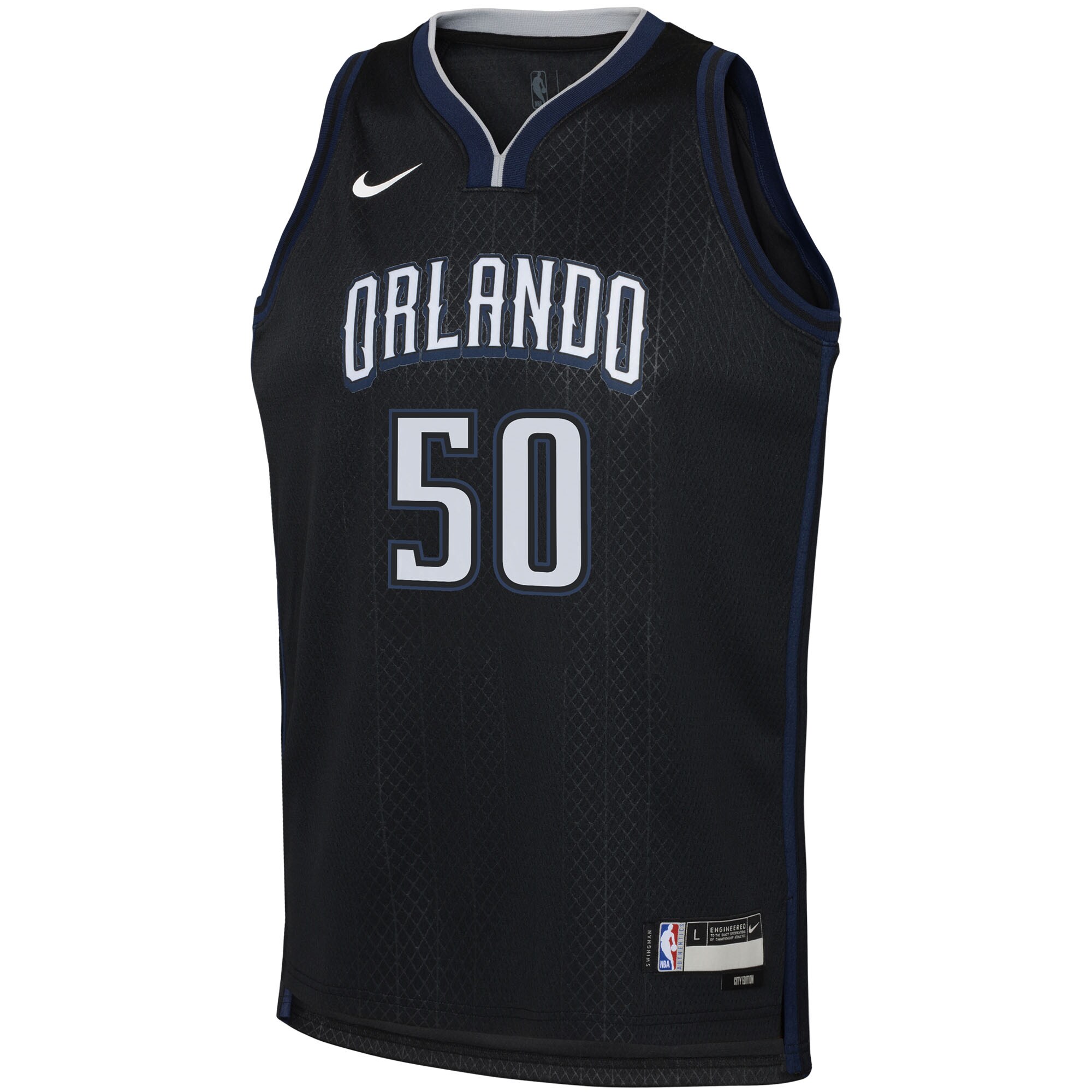 Alternative view of Cole Anthony Orlando Magic Youth 2022/23 Swingman Basketball Jersey – City Edition – Black