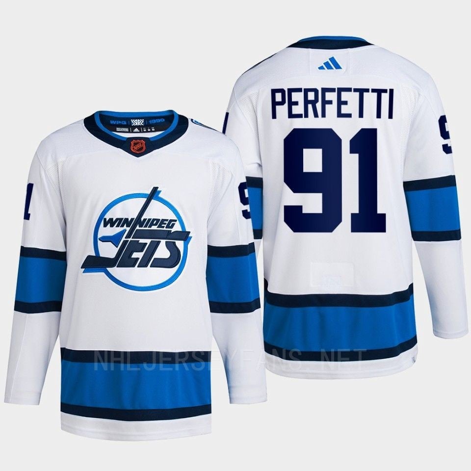 Cole Perfetti 91 Reverse Retro 2.0 2022 Winnipeg Jets White Jersey Primegreen - JS269 