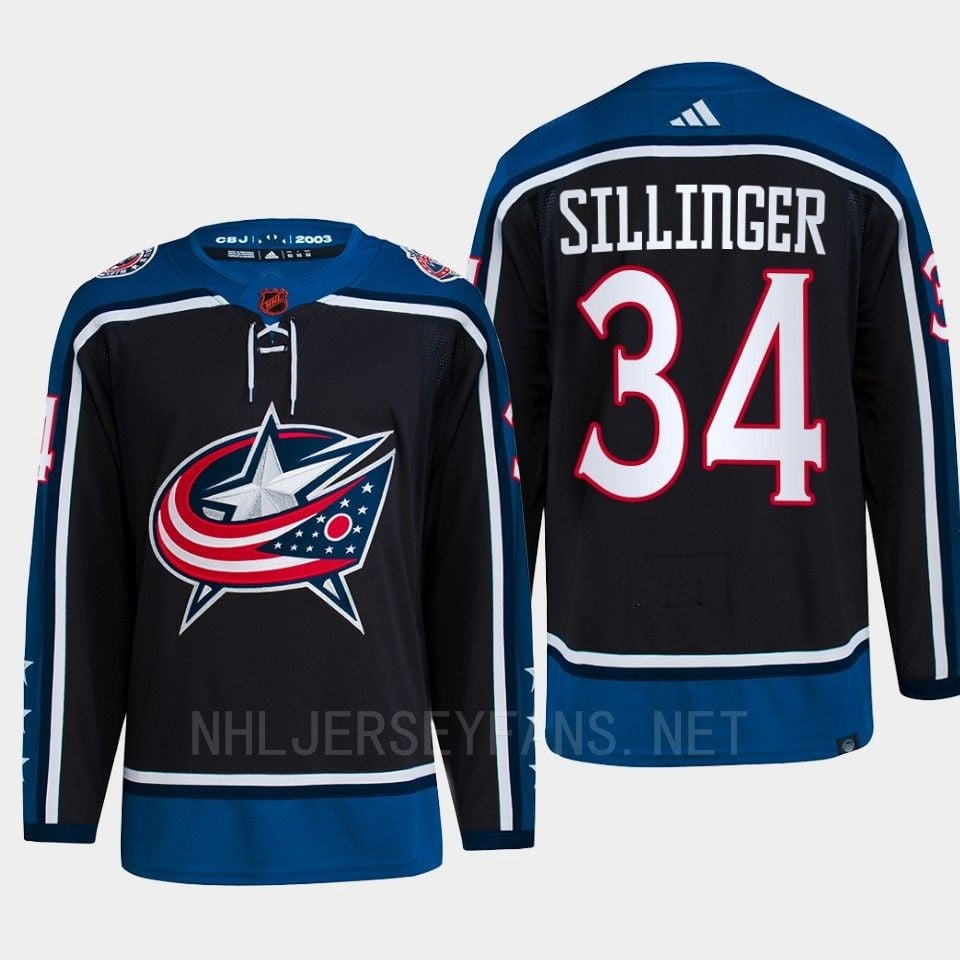 Cole Sillinger 34 Reverse Retro 2.0 2022 Columbus Blue Jackets Navy Jersey Primegreen - JS648 