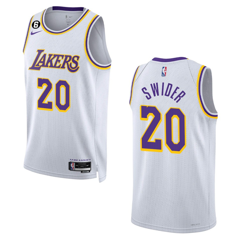 Cole Swider Association Edition Los Angeles Lakers 2022-23 White Swingman Basketball Jersey