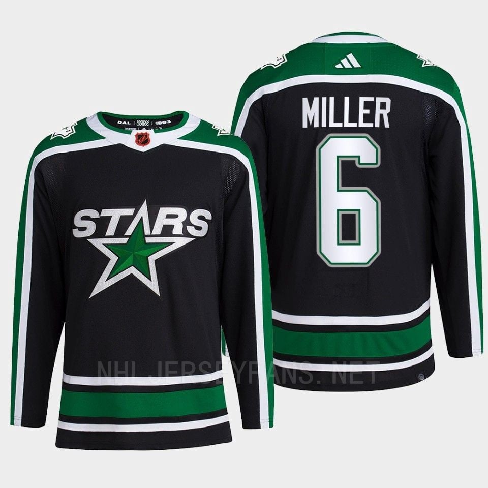 Colin Miller 6 Reverse Retro 2.0 2022 Dallas Stars Black Hockey Jersey Pro Primegreen - JS755 