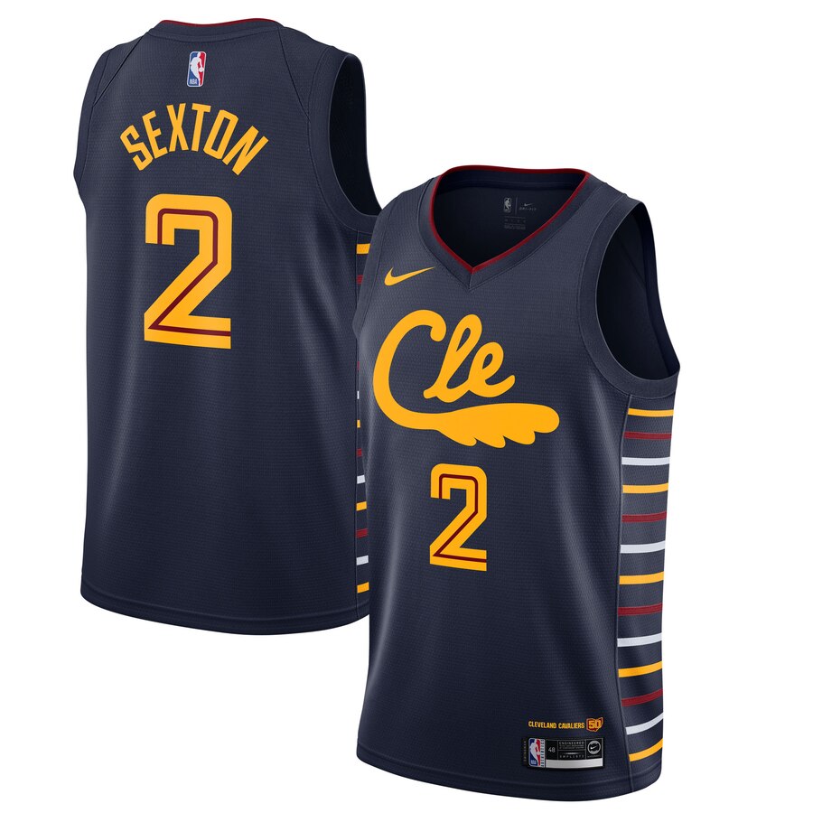 Collin Sexton Cleveland Cavaliers 2019/20 Finished Swingman Basketball Jersey Navy - City Edition