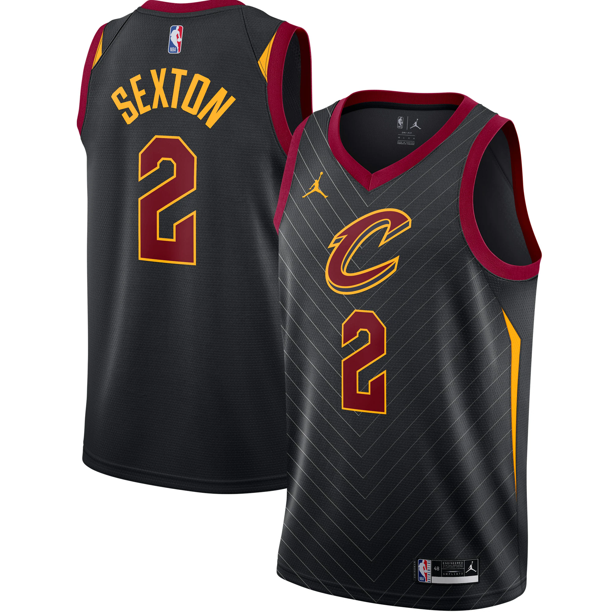 Collin Sexton Cleveland Cavaliers Jordan Brand 2020/21 Swingman Basketball Jersey – Statement Edition – Black