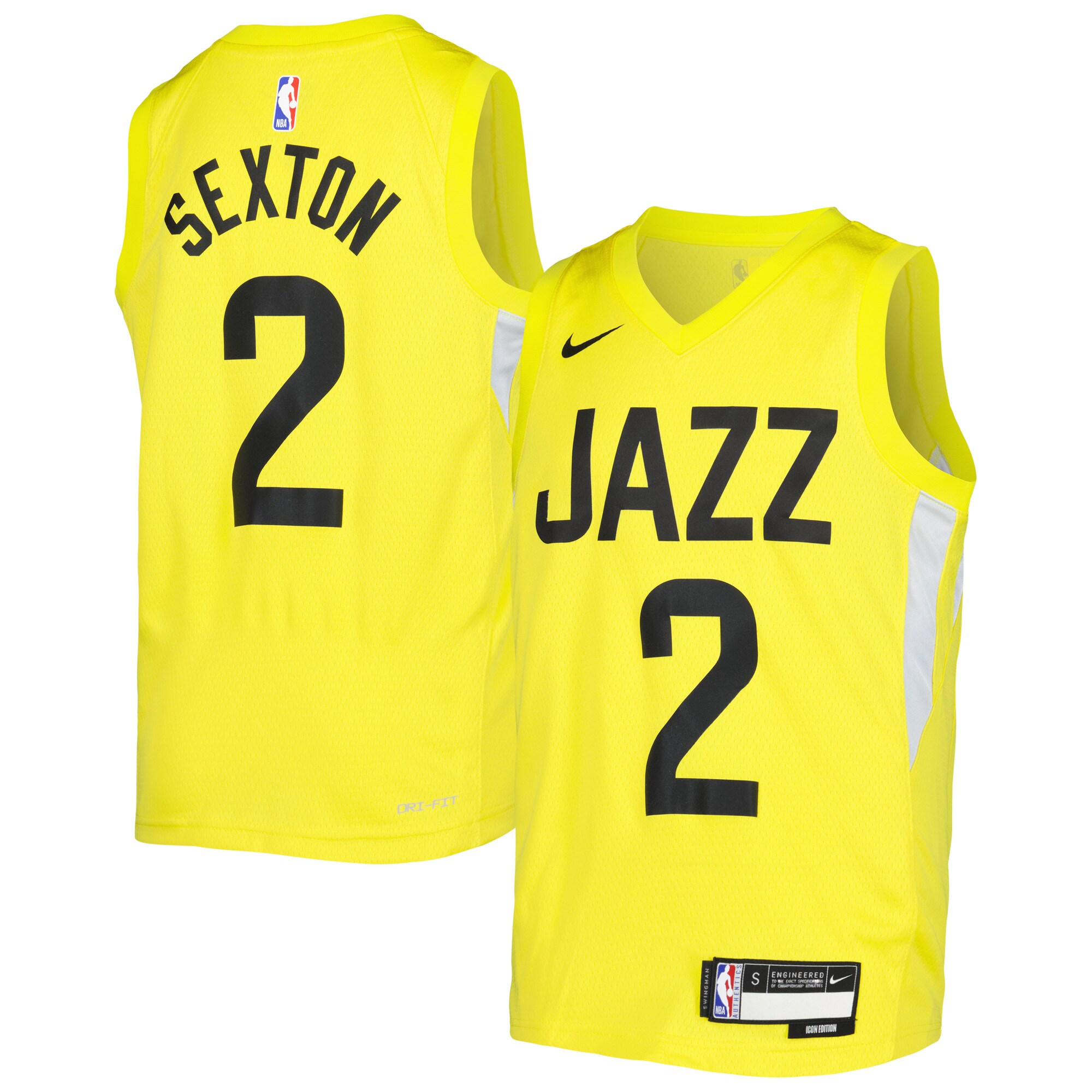 Collin Sexton Utah Jazz Youth Swingman Basketball Jersey - Icon Edition - Yellow