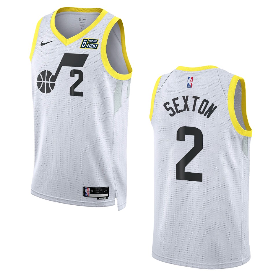 Collin Sexton White Association Edition 2022-23 Utah Jazz Swingman Basketball Jersey