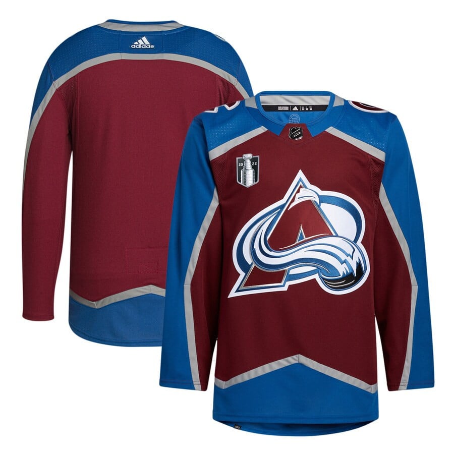 Colorado Avalanche 2022 Stanley Cup Final Patch Blank Hockey Jersey - Burgundy - JS527 