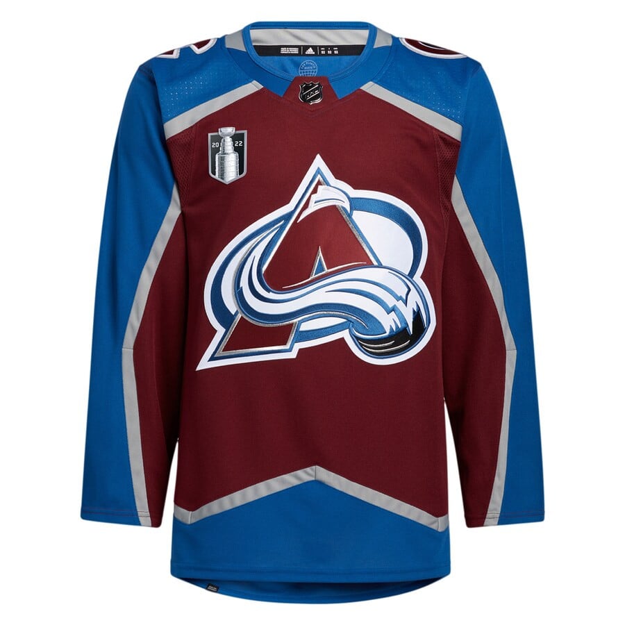 Alternative view of Colorado Avalanche 2022 Stanley Cup Final Patch Blank Hockey Jersey - Burgundy - JS527 