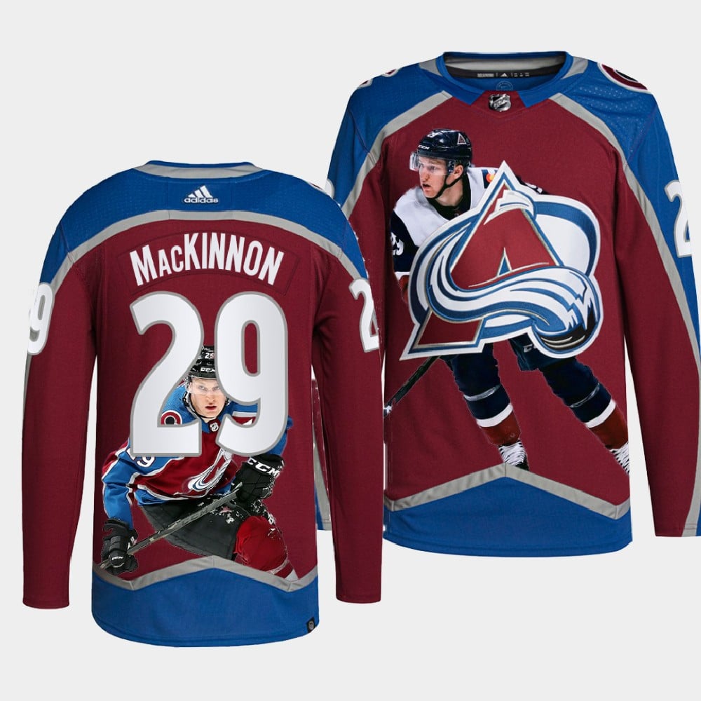 Colorado Avalanche 29 Nathan MacKinnon Stanley Cup Playoffs Burgundy Equipment Hockey Jersey Special - JS868 