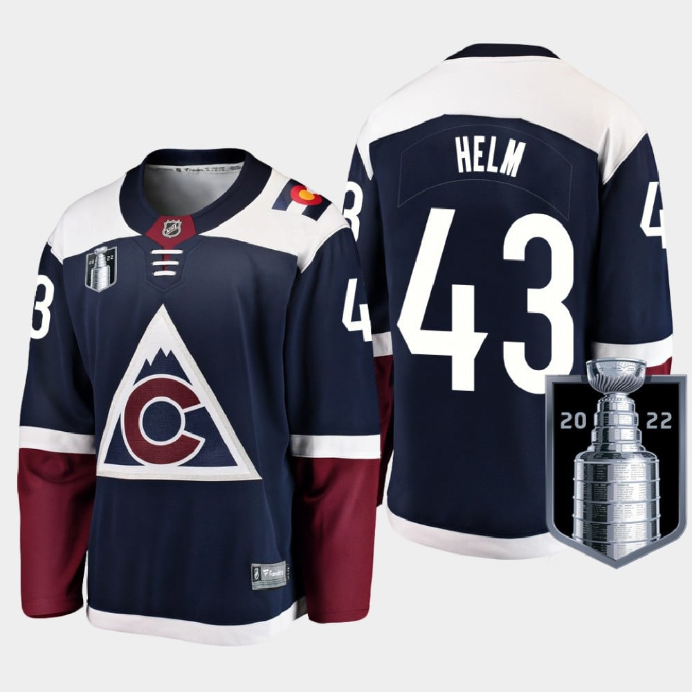 Colorado Avalanche 43 Darren Helm Stanley Cup Final Navy Equipment Hockey Jersey Alternate - JS629 