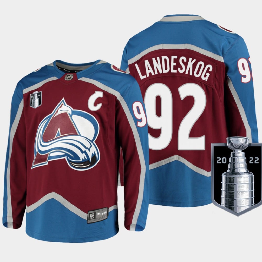 Colorado Avalanche 92 Gabriel Landeskog Stanley Cup Final Burgundy Equipment Home Hockey Jersey - JS799 