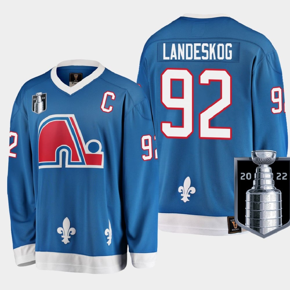 Colorado Avalanche Gabriel Landeskog 92 2022 Western Conference Champs Blue Hockey Jersey Heritage - JS645 