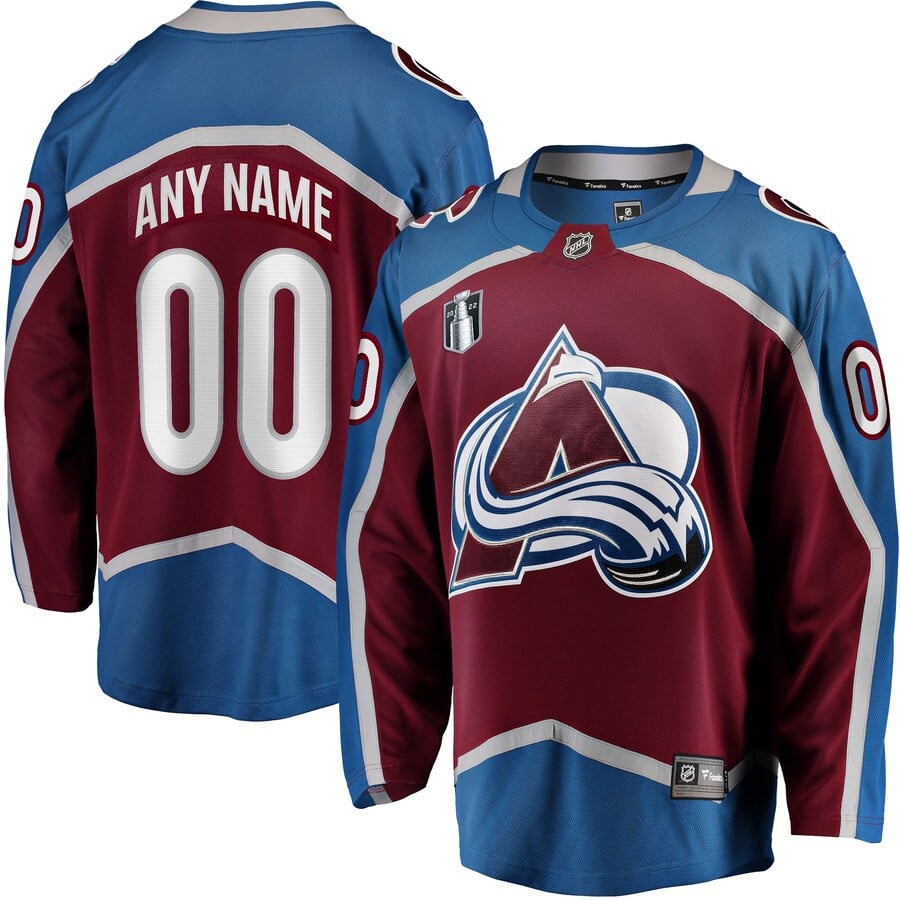 Colorado Avalanche Home 2022 Stanley Cup Final Breakaway Custom Hockey Jersey - Burgundy - JS747 