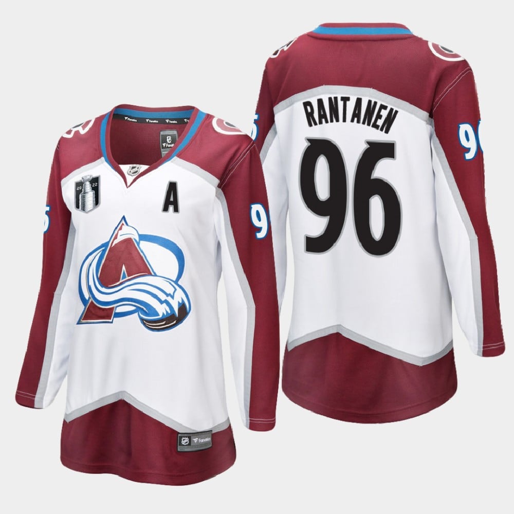 Colorado Avalanche Mikko Rantanen 96 White 2022 Stanley Cup Final Away Hockey Jersey Women - JS284 