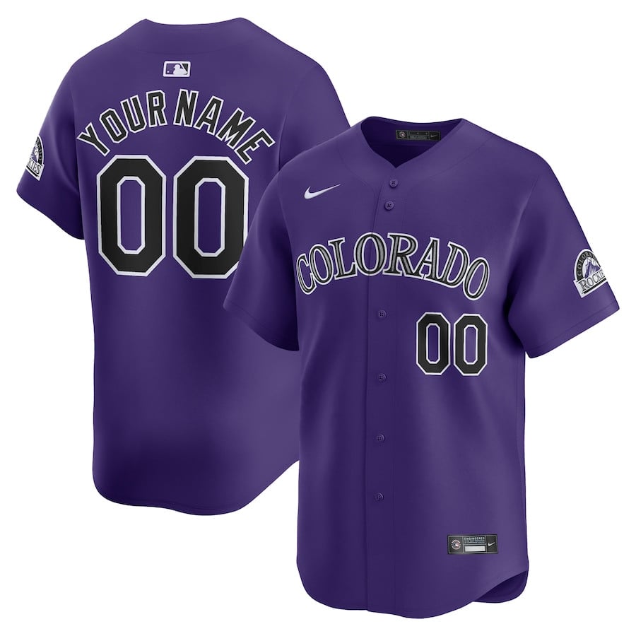 Colorado Rockies Alternate Limited Custom Men Baseball Jersey - Purple