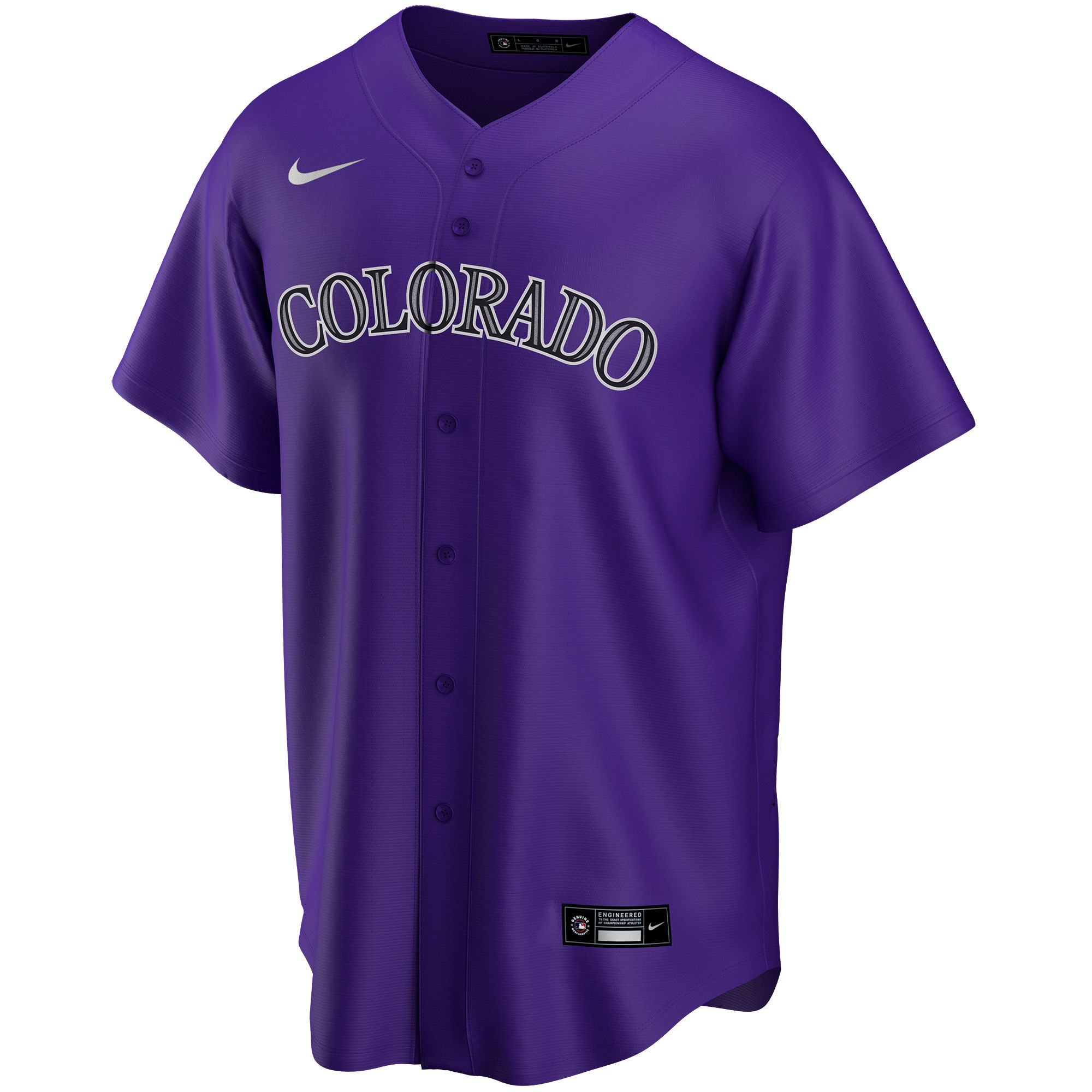 Alternative view of Colorado Rockies Alternate Replica Custom Baseball Jersey - Purple