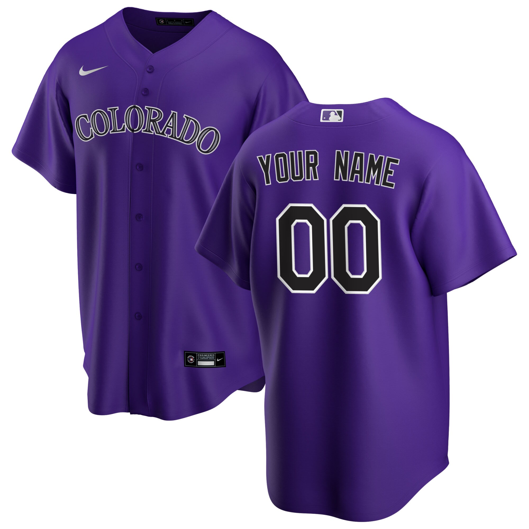 Colorado Rockies Alternate Replica Custom Baseball Jersey - Purple